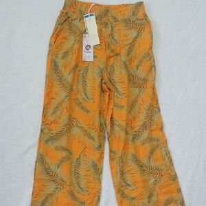 Panama Jack Multicolor Tropical Leaf Wide Leg Pants Small NEW